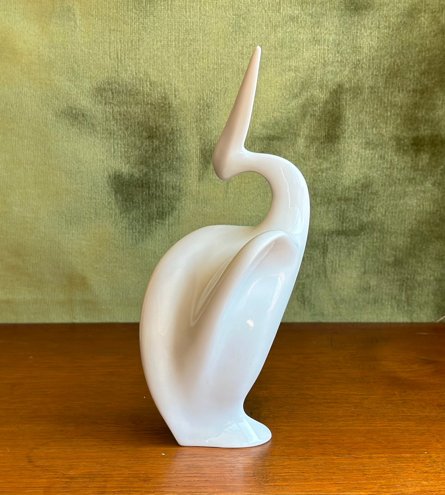 A Royal Dux mid-century porcelain pelican